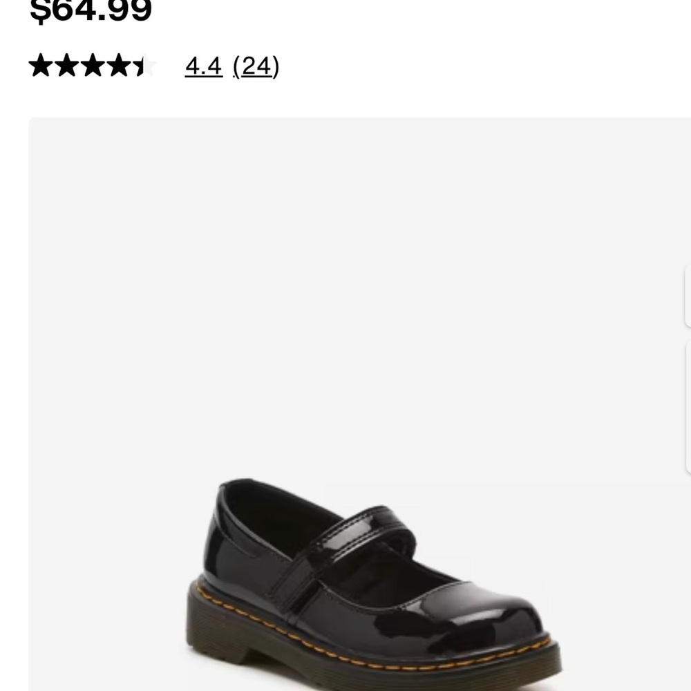 Dr. Martens Shiny Black Kids Mary Jane Shoes